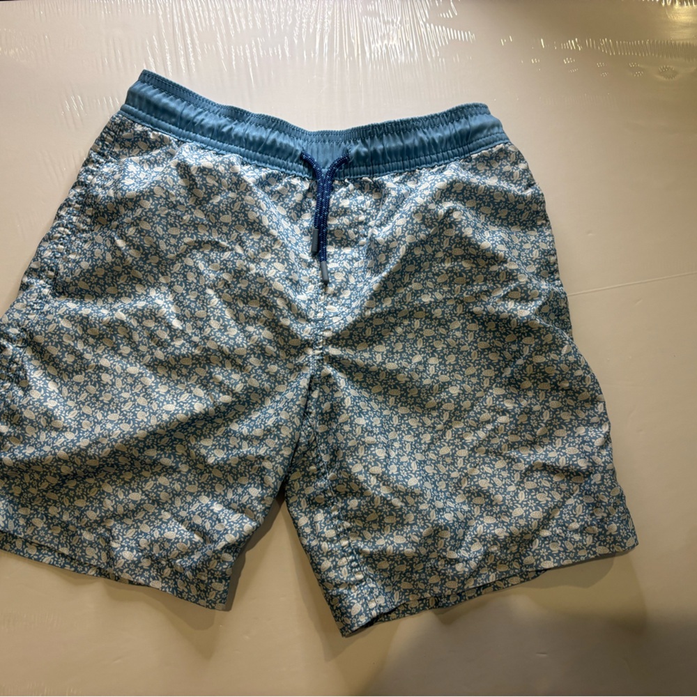 Southern Tide Blue Floral Kids Swim Trunks‎